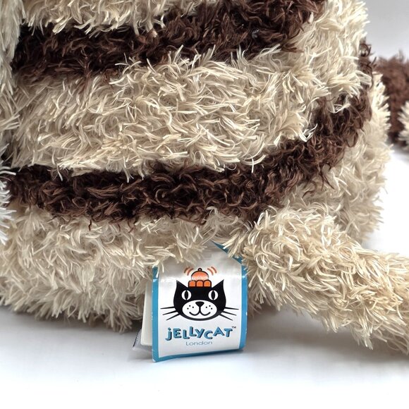 Jellycat Medium Bunglie Kitten Stuffed Plush Tan Brown Stripes Long Tail Retired - Picture 8 of 12